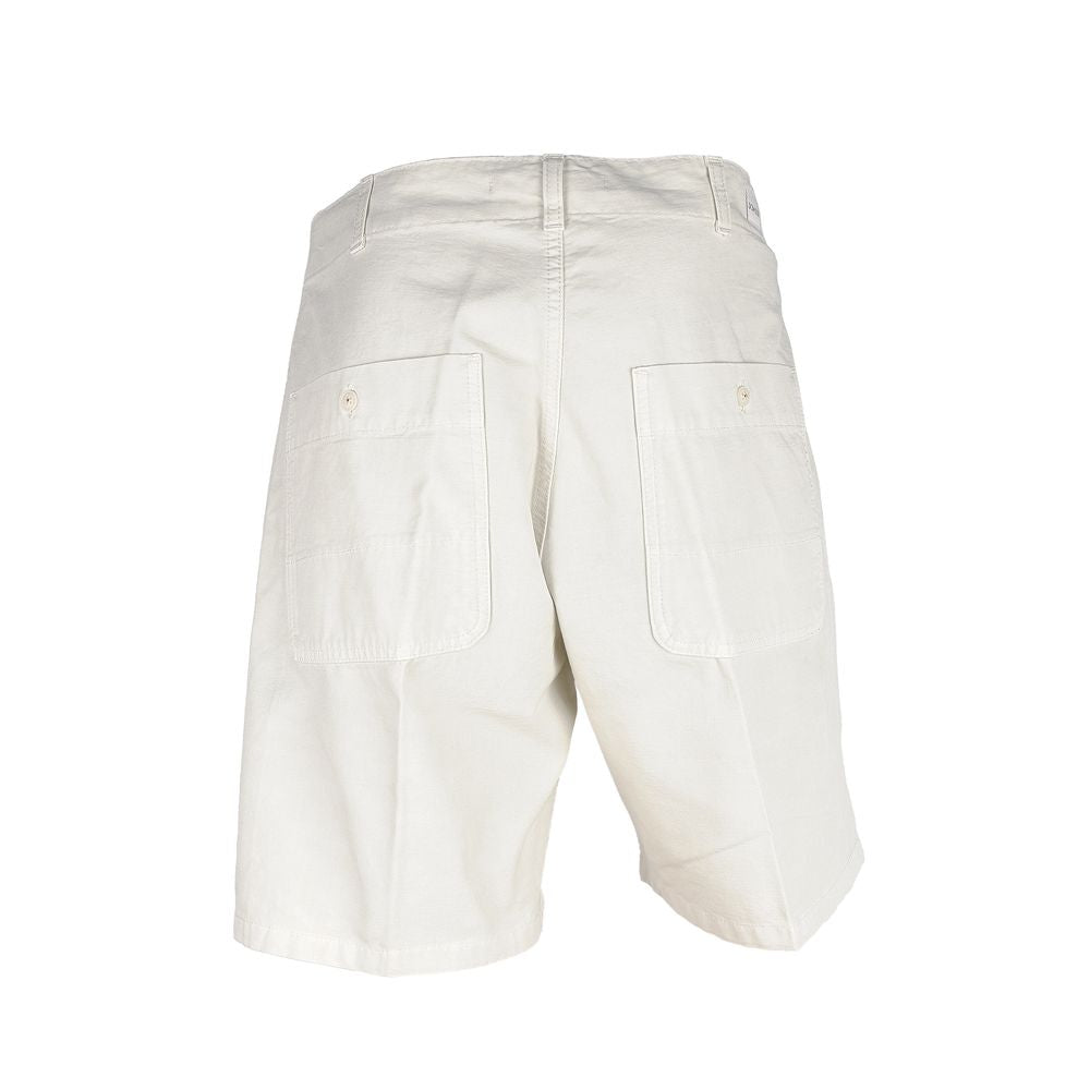 Don The Fuller White Cotton Bermuda Shorts til mænd