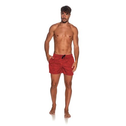 Refrigiwear Red Nylon Men's Swimwear Short