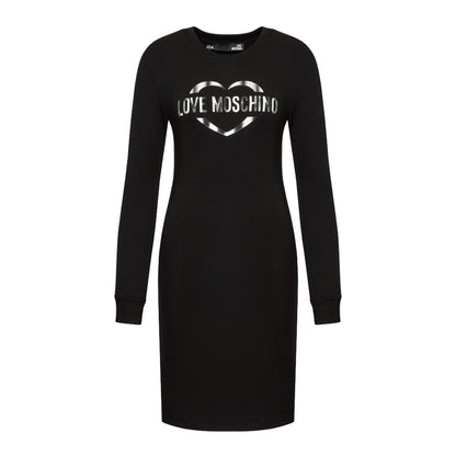 Love Moschino Chic Kjole med Logo i Bomuldsblanding