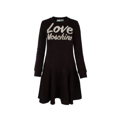 Love Moschino Chic kjole med præget logo i bomuldsblanding