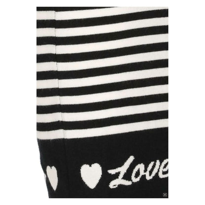 Love Moschino Elegant Stribet Strikkjole med Lange Ærmer