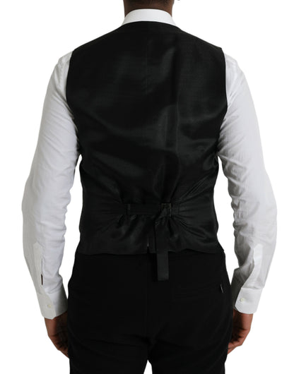 Dolce &amp; Gabbana Sort Uldvest Kjole Formel Vest
