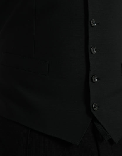 Dolce &amp; Gabbana Sort Uldvest Kjole Formel Vest