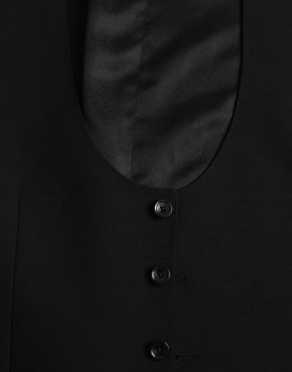 Dolce &amp; Gabbana Sort Uldvest Kjole Formel Vest
