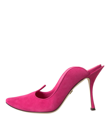 Dolce &amp; Gabbana Fuchsia Ruskindslæder Sandaler Sko