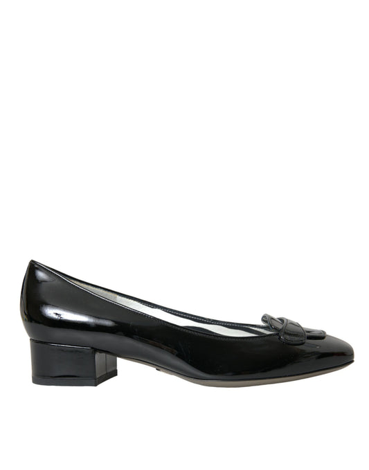 Dolce &amp; Gabbana Sorte Laklæder Pumps Med Blokhæl
