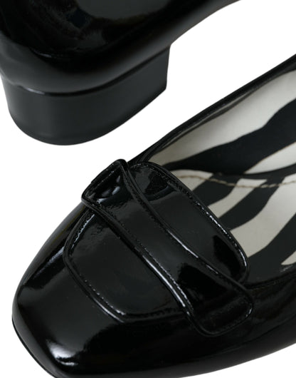 Dolce &amp; Gabbana Sorte Laklæder Pumps Med Blokhæl