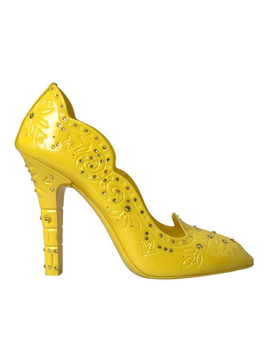 Dolce &amp; Gabbana Gule Krystal ASKEPOT Hæle Pumps Sko