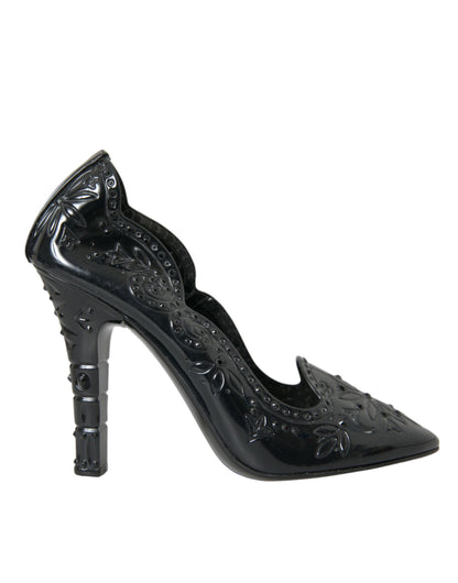 Dolce &amp; Gabbana Sorte Krystal ASKEPOT Hæle Pumps Sko