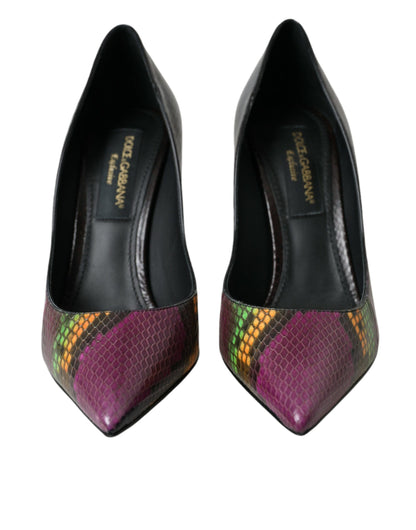 Dolce &amp; Gabbana Flerfarvede Eksotisk Læder Hæle Pumps Sko