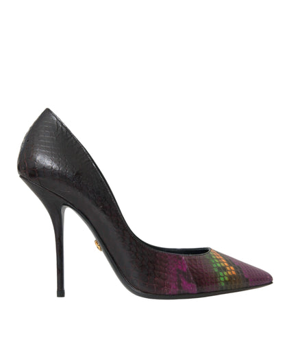 Dolce &amp; Gabbana Flerfarvede Eksotisk Læder Hæle Pumps Sko