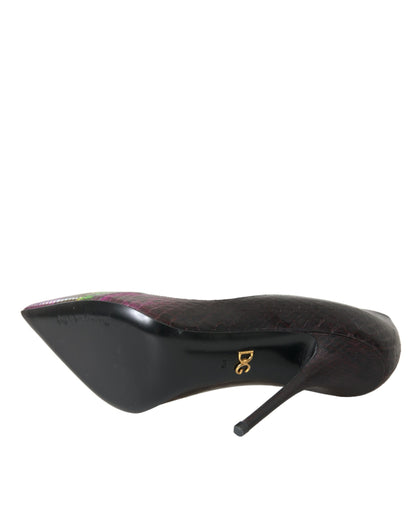Dolce &amp; Gabbana Flerfarvede Eksotisk Læder Hæle Pumps Sko