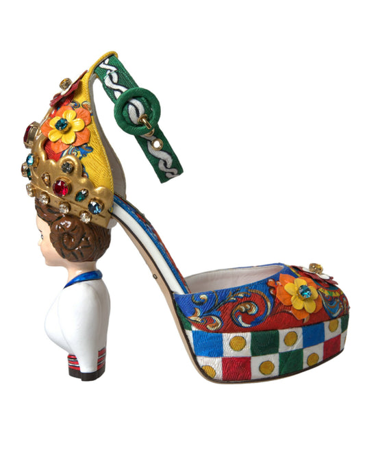 Dolce &amp; Gabbana flerfarvede Carretto-udsmykkede sandaler