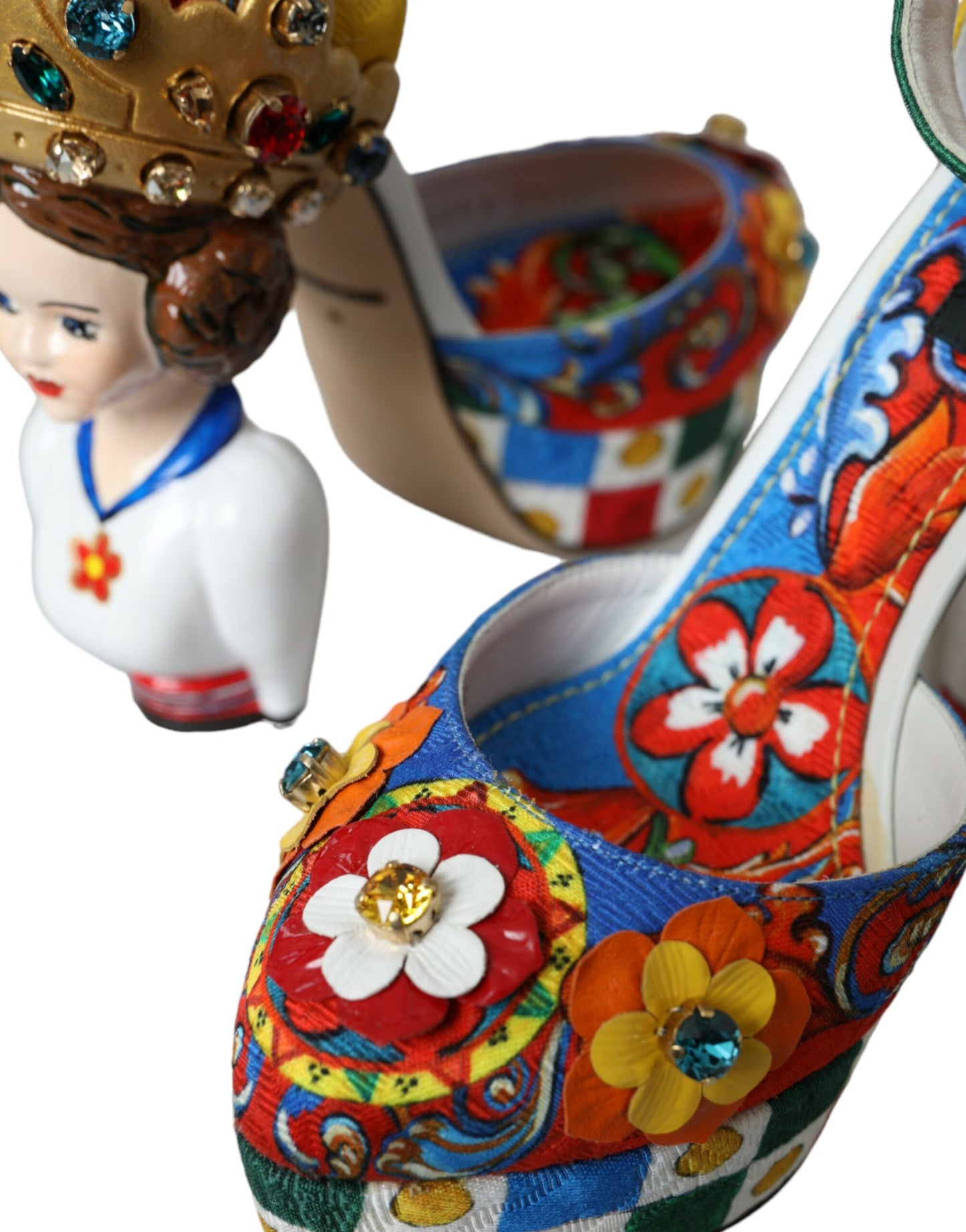Dolce &amp; Gabbana flerfarvede Carretto-udsmykkede sandaler