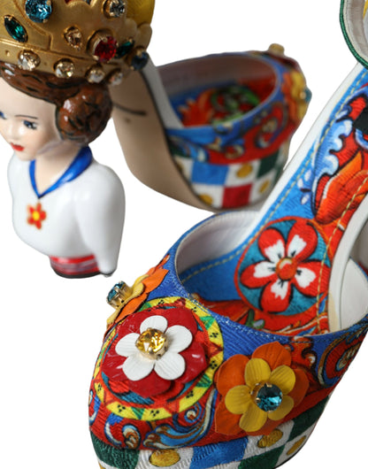 Dolce &amp; Gabbana flerfarvede Carretto-udsmykkede sandaler
