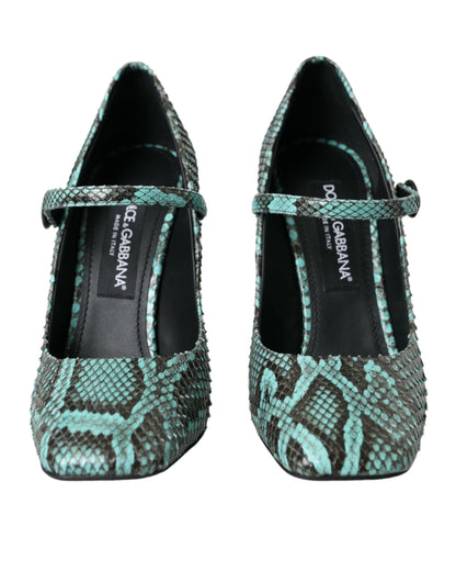 Dolce &amp; Gabbana Aqua Python Læder Mary Jane Pumps Sko