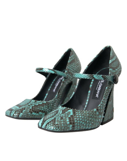 Dolce &amp; Gabbana Aqua Python Læder Mary Jane Pumps Sko
