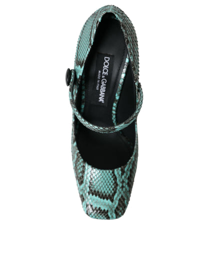 Dolce &amp; Gabbana Aqua Python Læder Mary Jane Pumps Sko