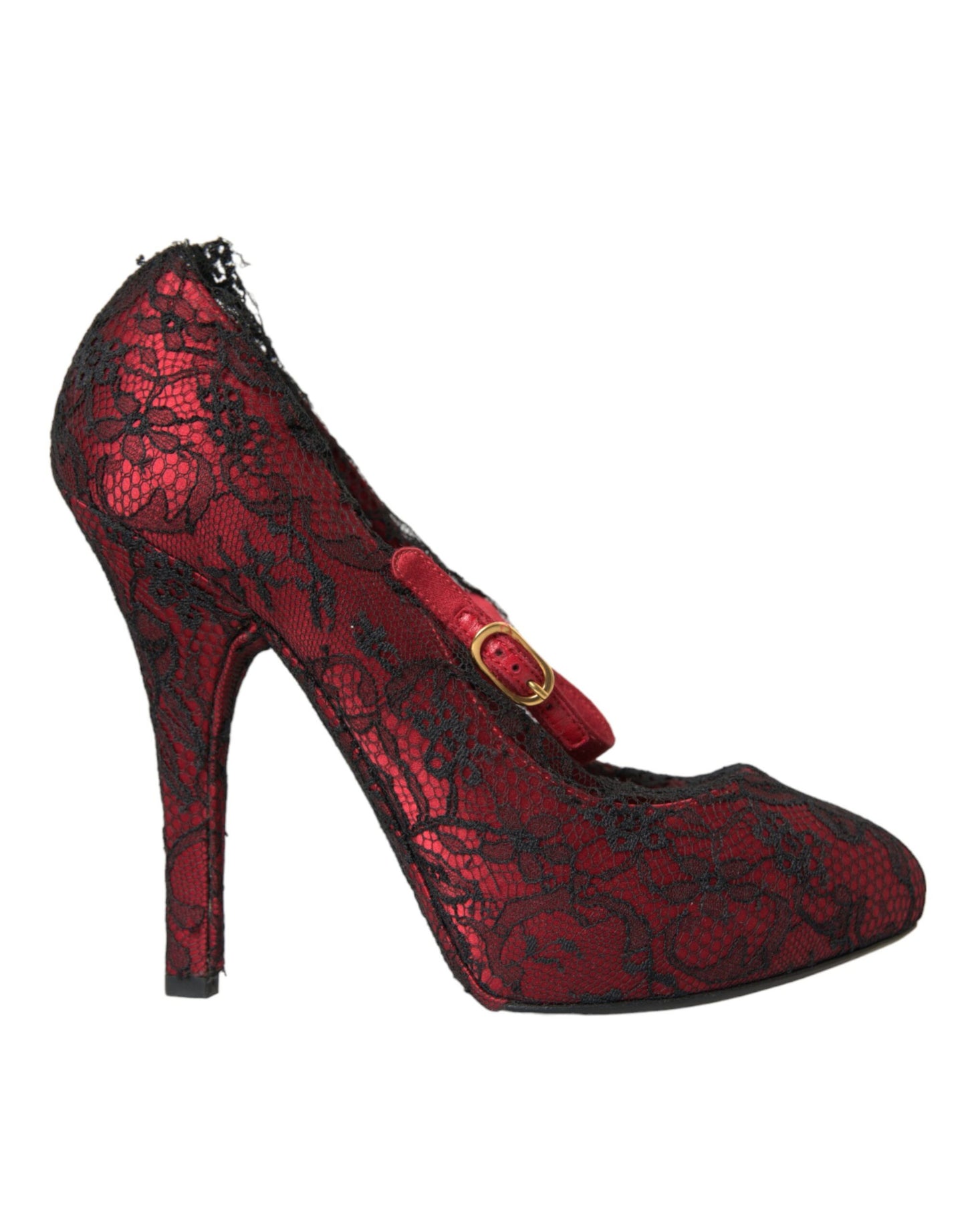 Dolce &amp; Gabbana Røde Sorte Blomster Blonde Mary Jane Pumps Sko