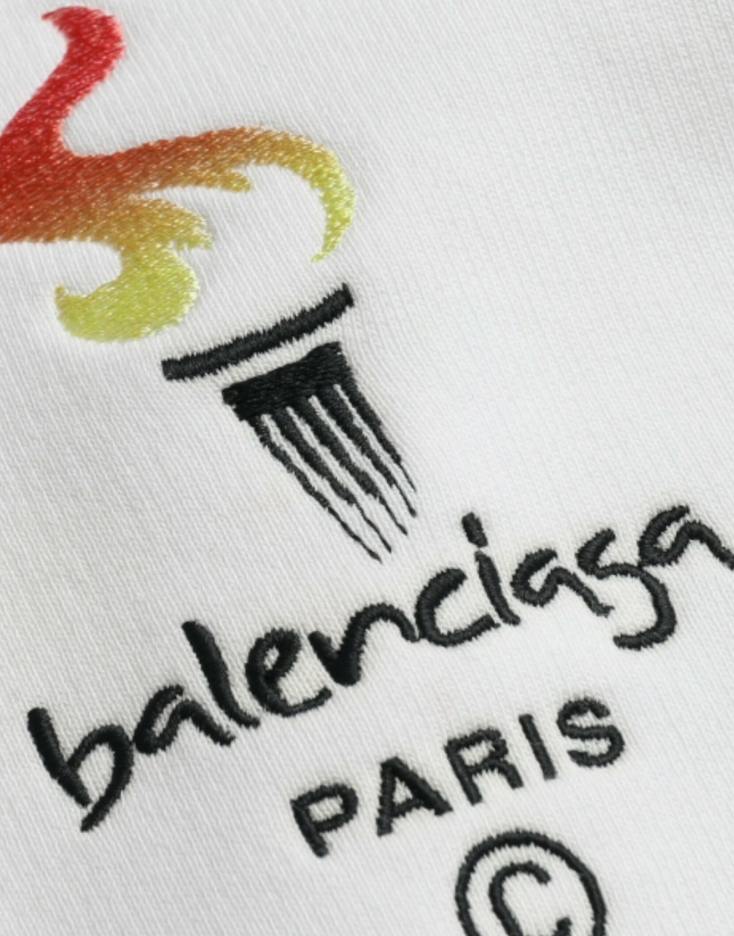 Balenciaga Hvid bomuldslogo Sweatshirttrøje med hætte