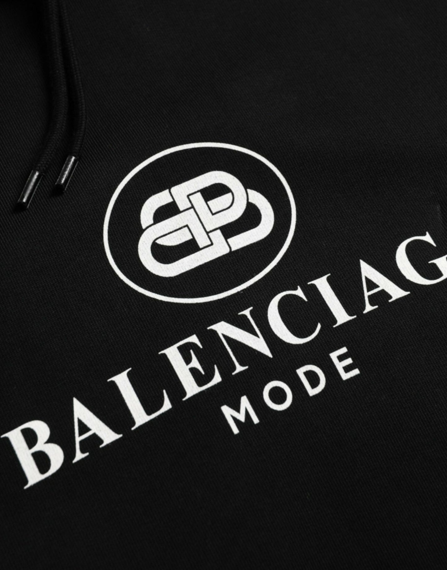 Balenciaga sort bomuldslogo Sweatshirt sweater med hætte