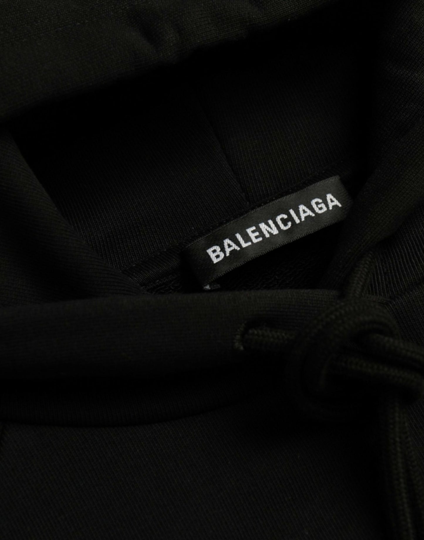 Balenciaga sort bomuldslogo Sweatshirt sweater med hætte