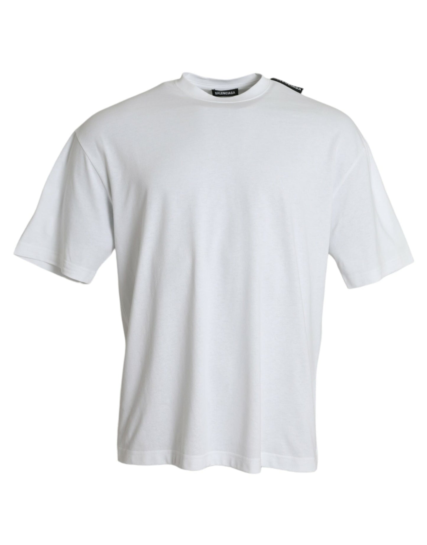 Balenciaga Off White Bomuld Jersey T-shirt med rund hals