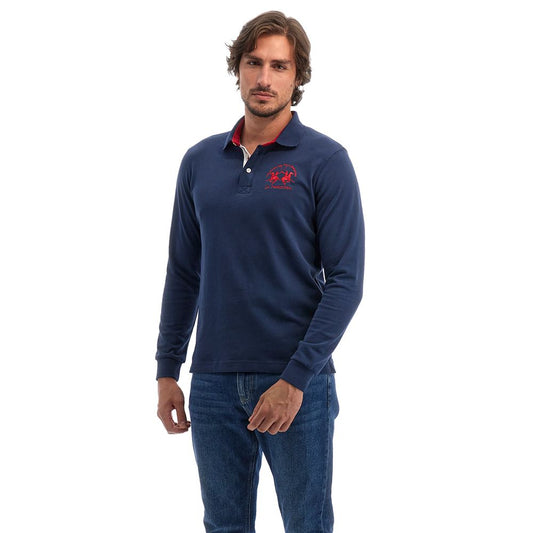 La Martina blå poloshirt i bomuld