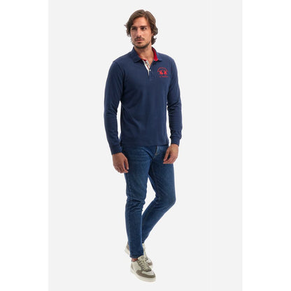 La Martina blå poloshirt i bomuld