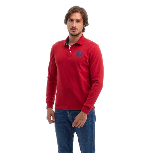 La Martina rød bomuld poloshirt
