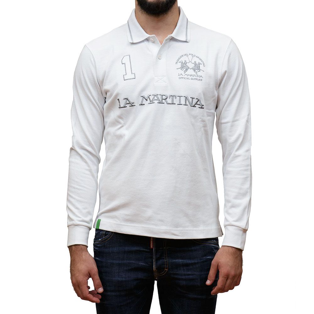 La Martina Hvid Bomuldspoloshirt
