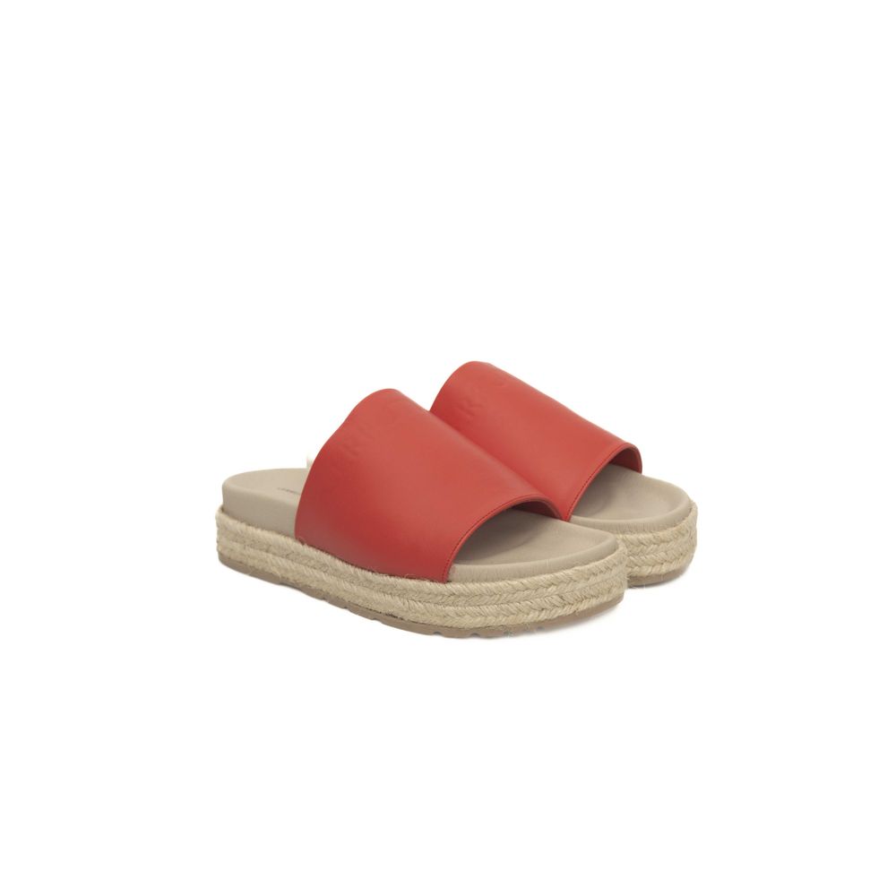 Cerruti 1881 Rød Kalveskinds Sandal til Kvinder