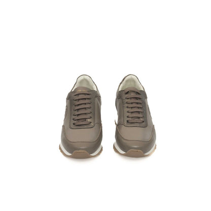 Cerruti 1881 Beige Kohud Platform Sneaker Dame