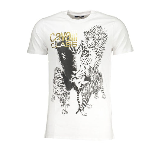 Cavalli Class White Cotton T-Shirt