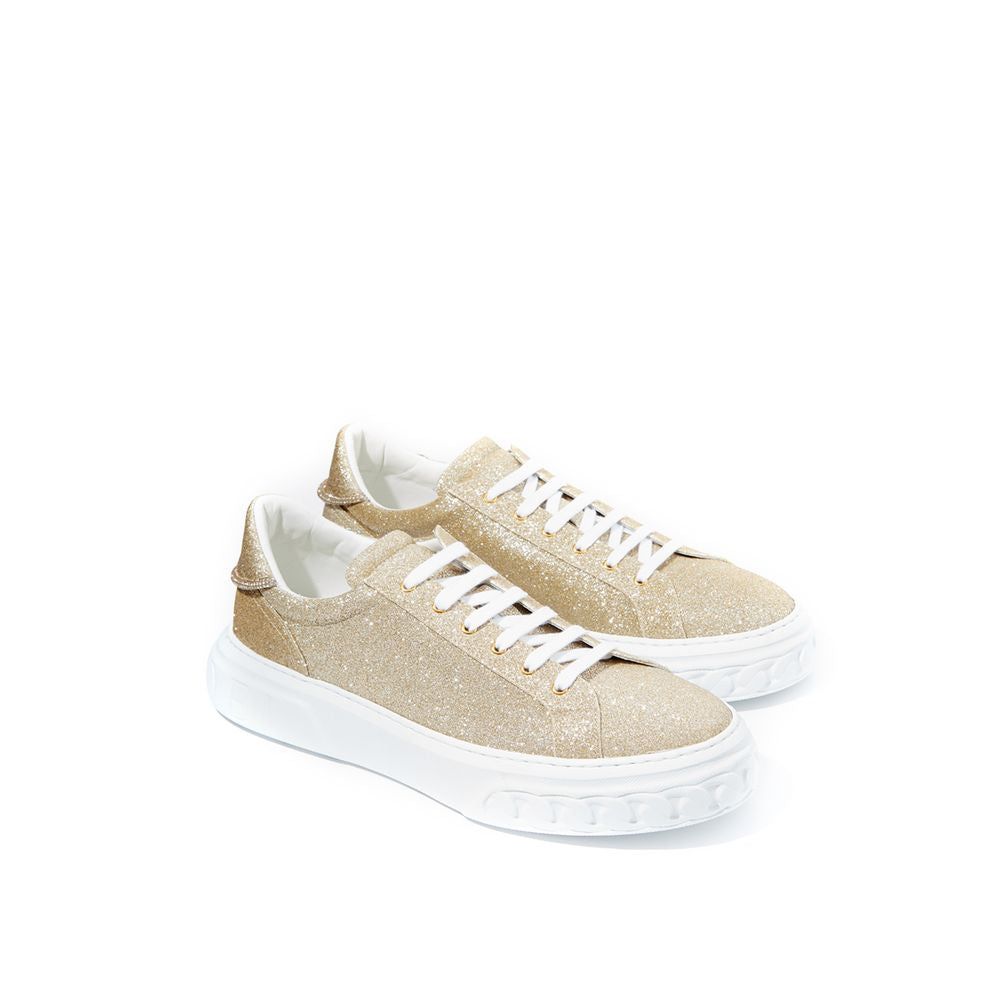 Casadei Elegant Guld Læder Sneakers