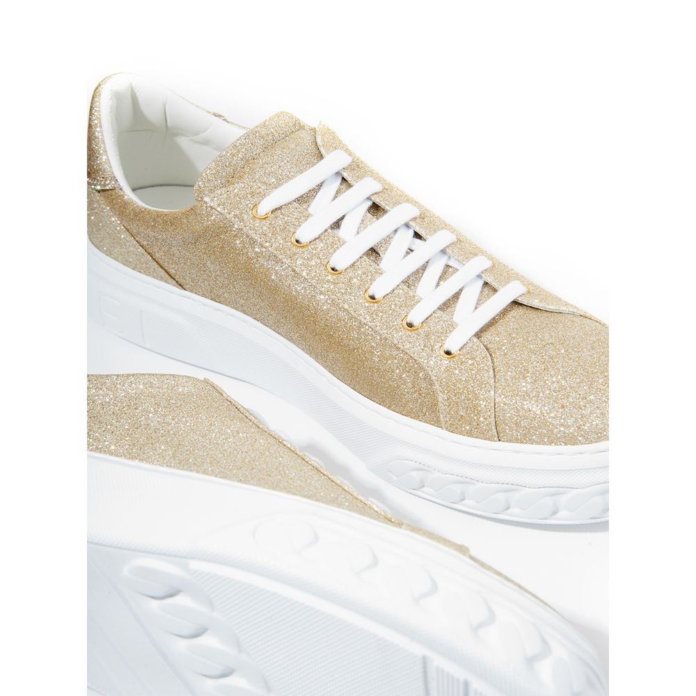 Casadei Elegant Guld Læder Sneakers