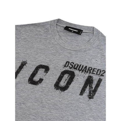 Dsquared² Elegant grå bomuldst-shirt til stilfulde mænd