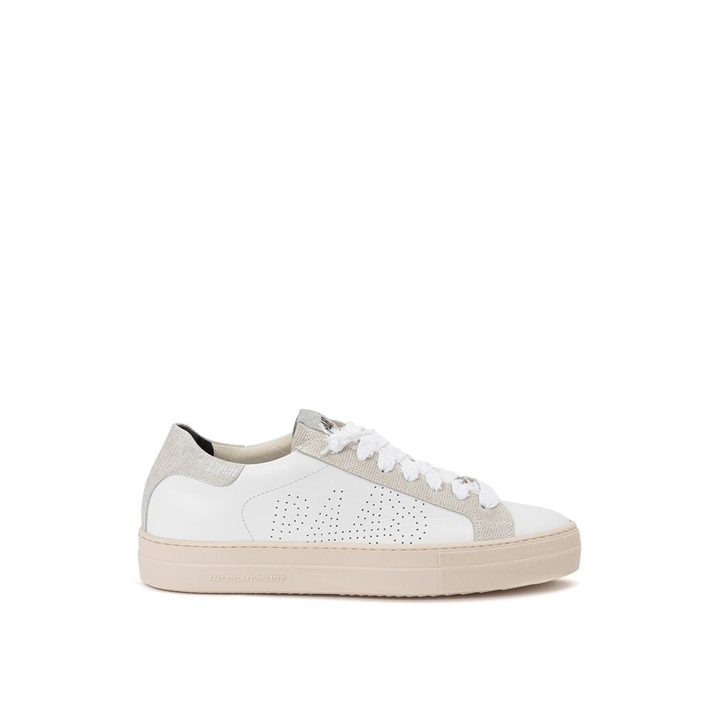 P448 Elegante hvide lædersneakers