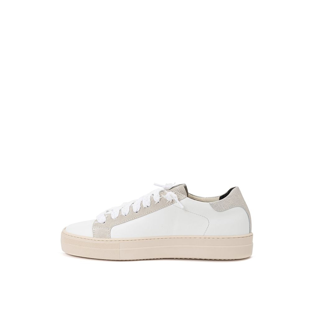 P448 Elegante hvide lædersneakers