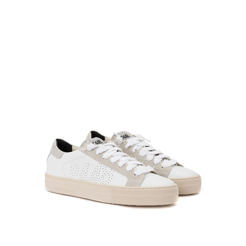 P448 Elegante hvide lædersneakers