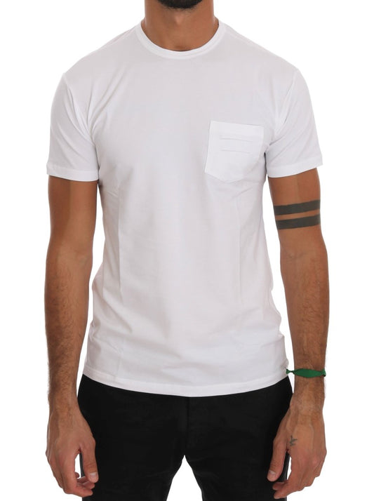 Daniele Alessandrini Elegant hvid T-shirt i bomuld med rund hals