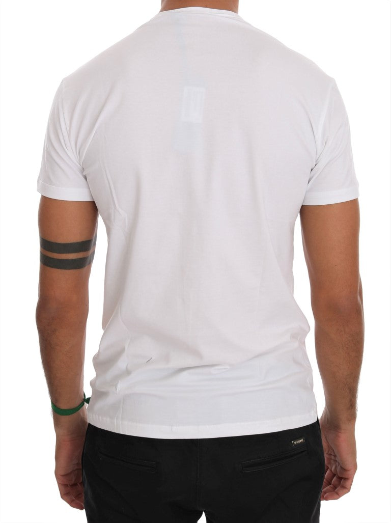 Daniele Alessandrini Elegant hvid T-shirt i bomuld med rund hals