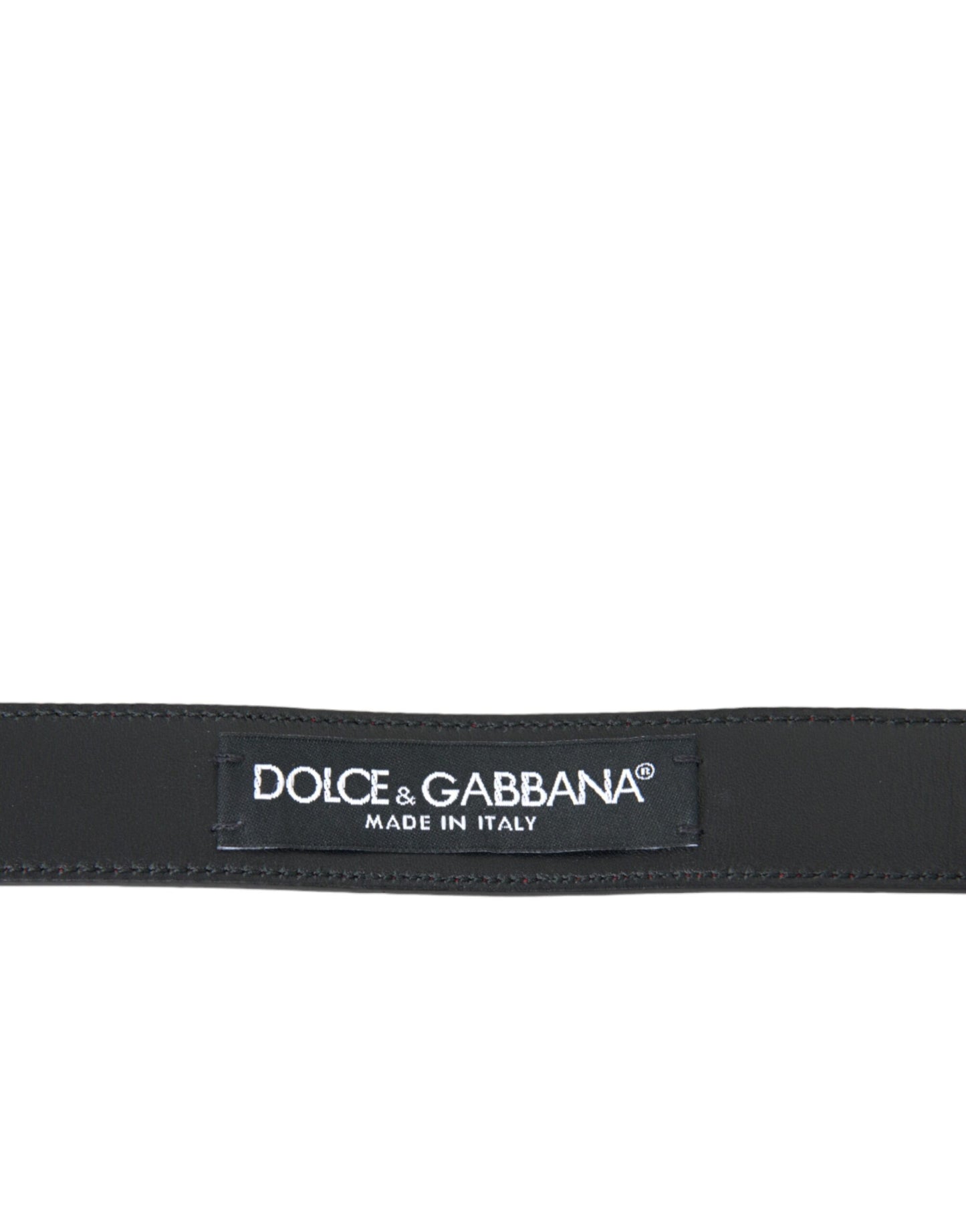 Dolce &amp; Gabbana Rødt Læder Sølv Metal Spænde Bælte Herre