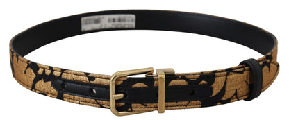 Dolce &amp; Gabbana Flerfarvet Jacquard Læderbælte med Logospænde