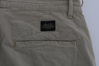 Daniele Alessandrini Beige Slim Fit Chinos for Sofistikeret Stil