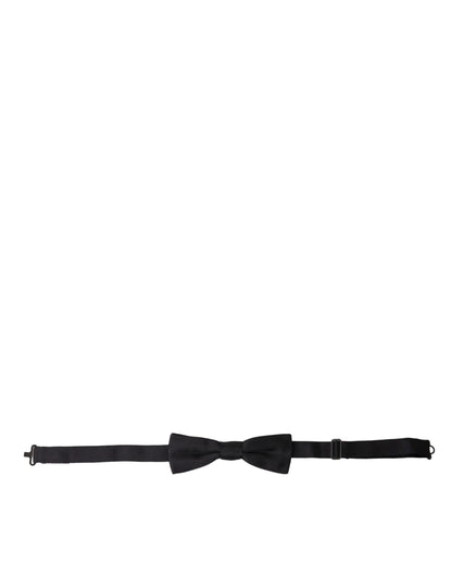 Dolce &amp; Gabbana Sort Silke Justerbar Hals Herre Butterfly