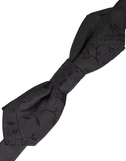 Dolce &amp; Gabbana Sort Silke Justerbar Hals Herre Butterfly