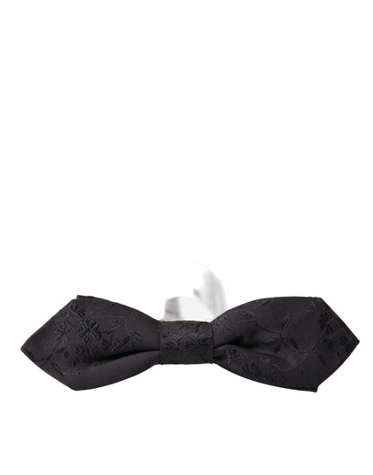 Dolce &amp; Gabbana Sort Silke Justerbar Hals Herre Butterfly