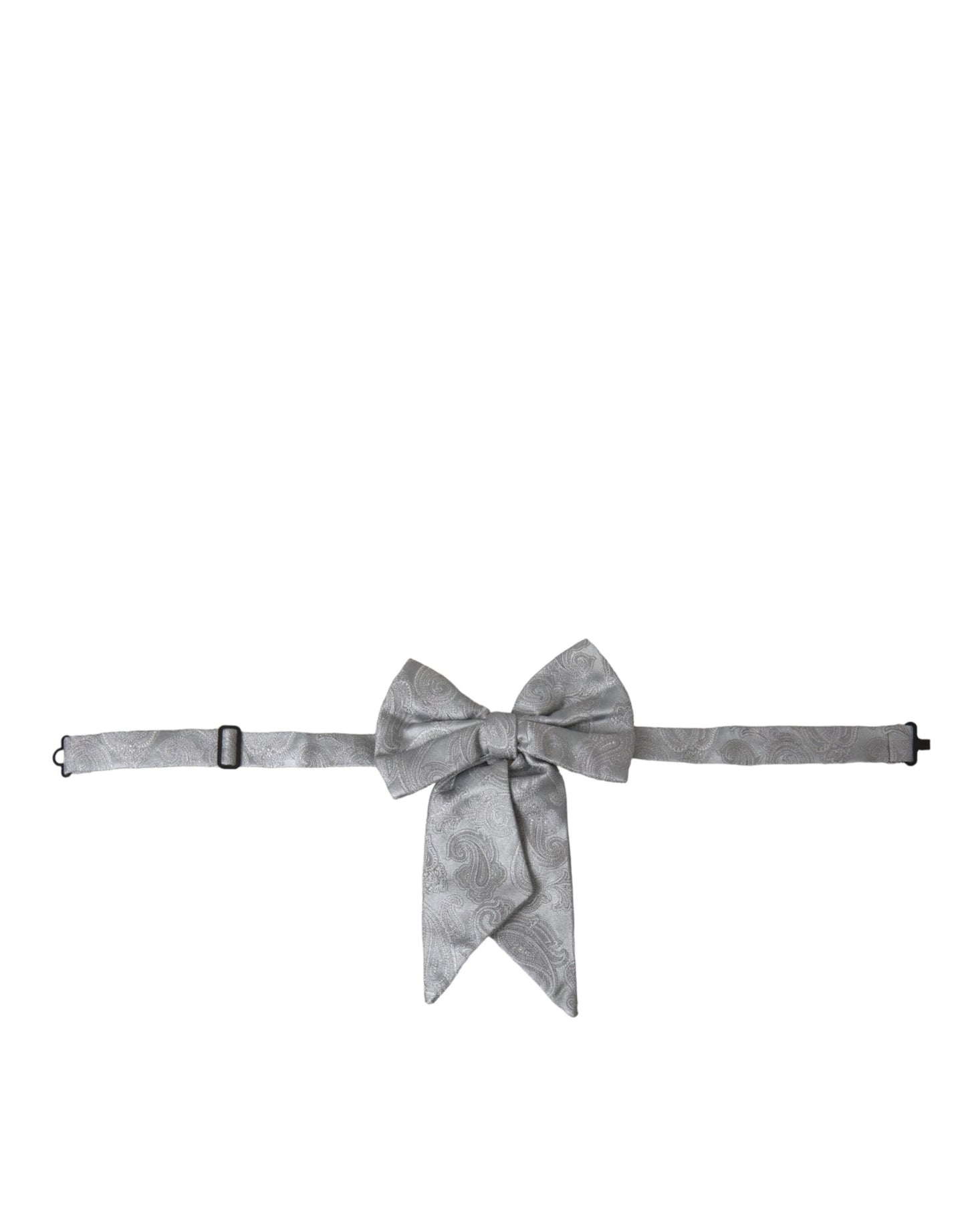 Dolce &amp; Gabbana Silver Ribbon Silke Justerbar Hals Mænd butterfly