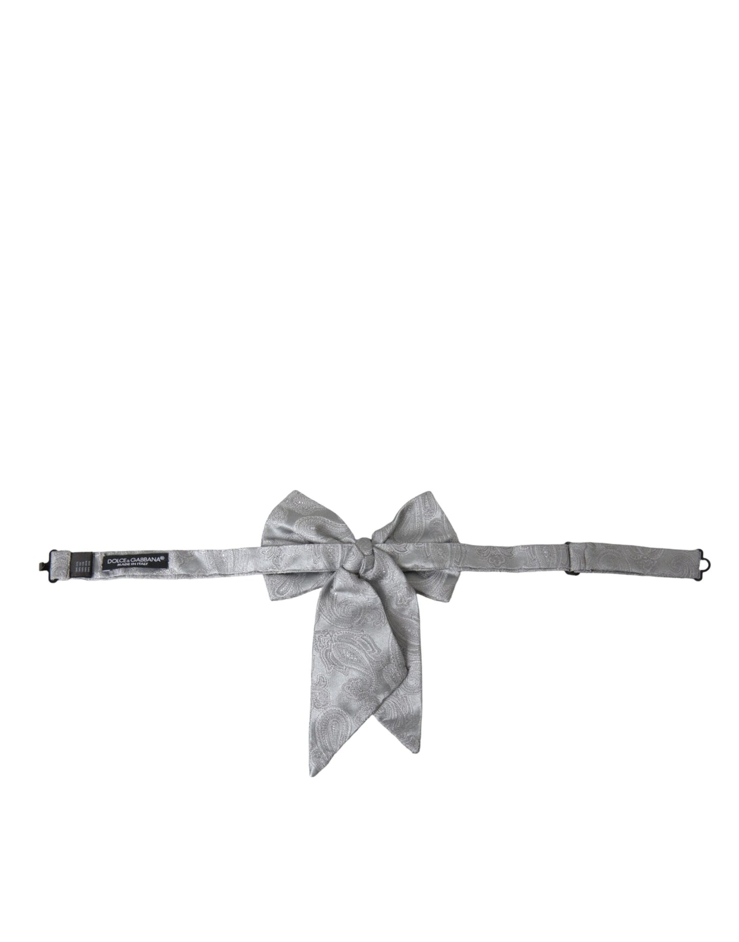 Dolce &amp; Gabbana Silver Ribbon Silke Justerbar Hals Mænd butterfly